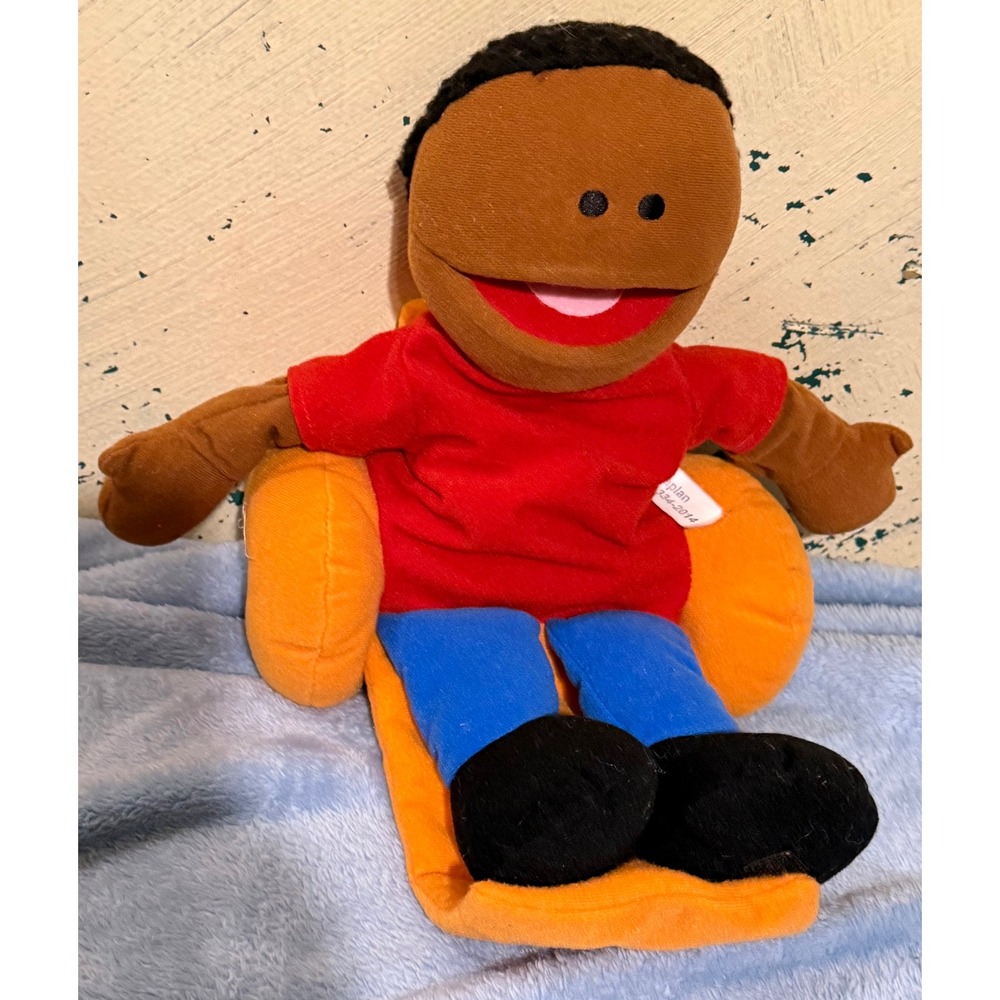 Kaplan Hand Puppet Boy in Wheelchair Red Shirt Blue Pants Inclusive Toy Plush